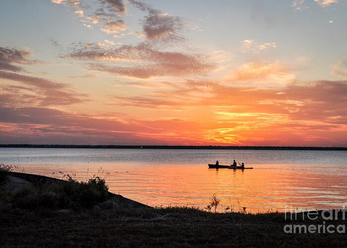 Boating Greeting Card featuring the photograph Boating Sunset by Cheryl McClure
