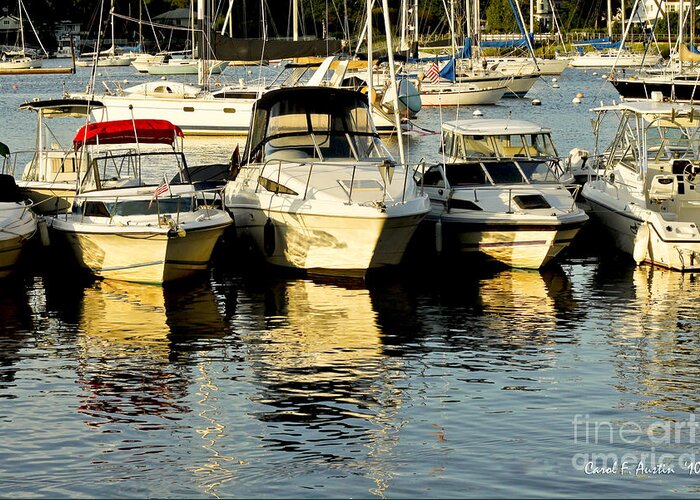 Boats Greeting Card featuring the photograph Boats Reflected by Carol F Austin