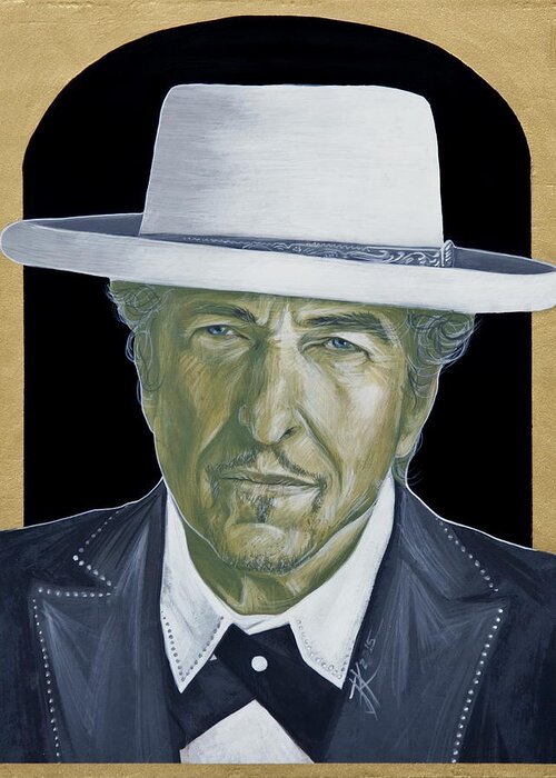 Bob Dylan Greeting Card featuring the painting Bob Dylan by Jovana Kolic
