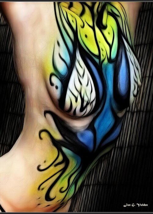 Fantasy Greeting Card featuring the painting Body Paint by Jon Volden