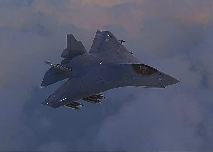 Boeing Greeting Card featuring the digital art F-32 Joint Strike Fighter #6 by Adam Burch