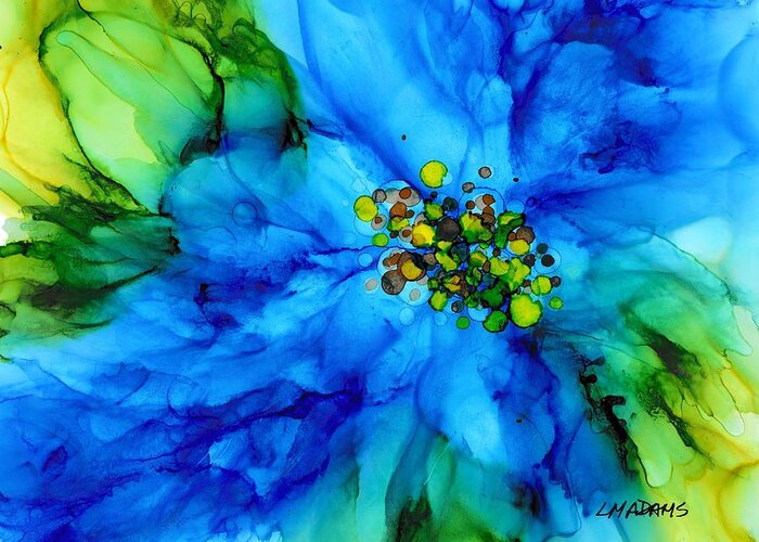 Painting Greeting Card featuring the painting Bold and Blue by Louise Adams