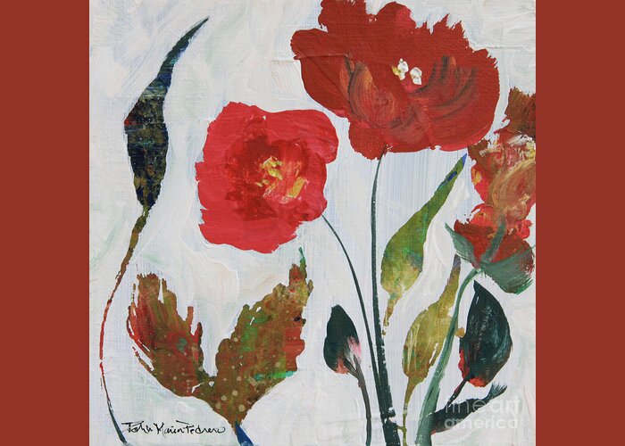 Bold Greeting Card featuring the painting Bold Blooms by Robin Pedrero