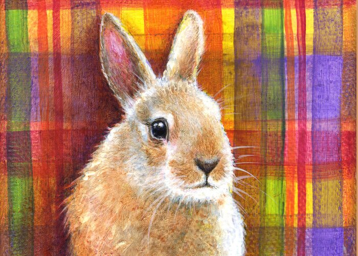 Rabbit Greeting Card featuring the painting Boldness by Retta Stephenson