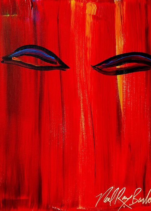 Bollywood Greeting Card featuring the painting Bollywood eyes by Neal Barbosa