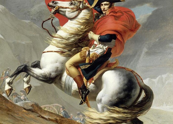 Napoleon Greeting Card featuring the painting Bonaparte Crossing the Alps by Jacques Louis David