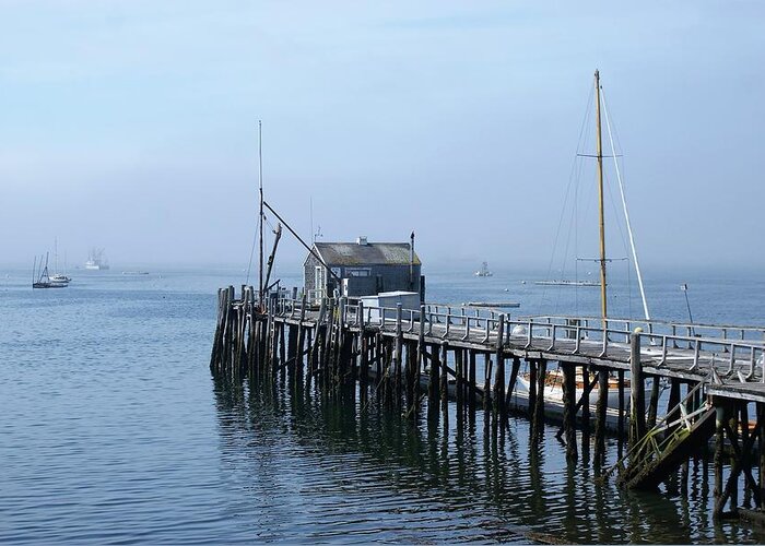 Ocean Greeting Card featuring the photograph Boothbay Shipyard Dock by Lois Lepisto