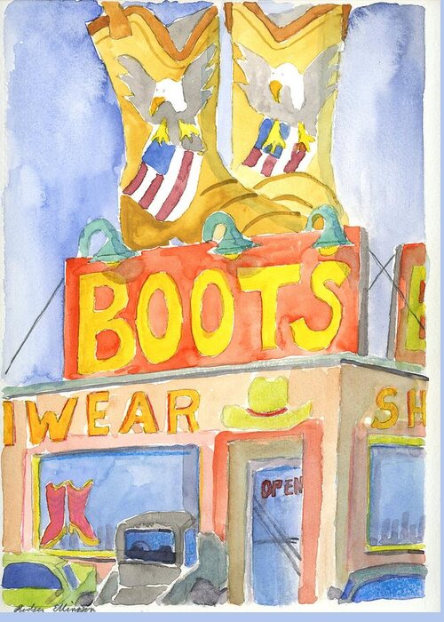 Boots Greeting Card featuring the painting Boots by Rodger Ellingson
