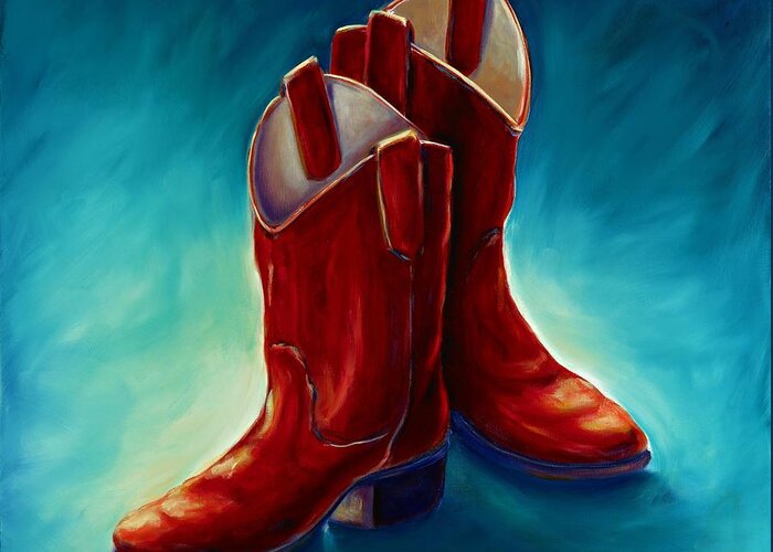 Boots Greeting Card featuring the painting Boots by Shannon Grissom
