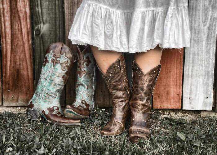 2015 Greeting Card featuring the photograph Boots x 2 by Sharon Popek