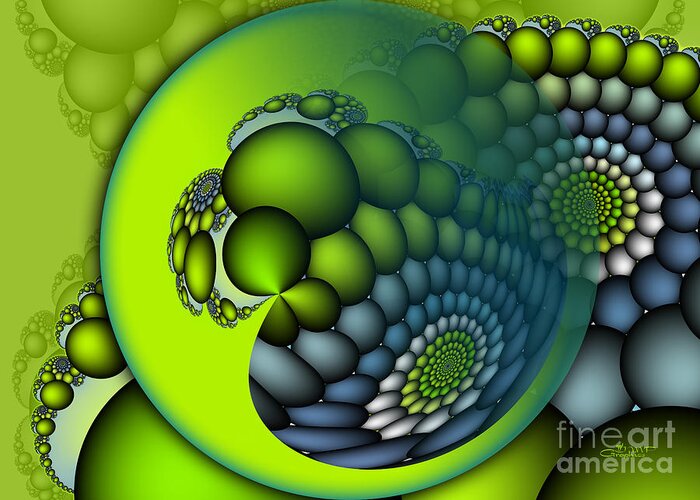 Fractal Greeting Card featuring the digital art Born to Be Green by Jutta Maria Pusl