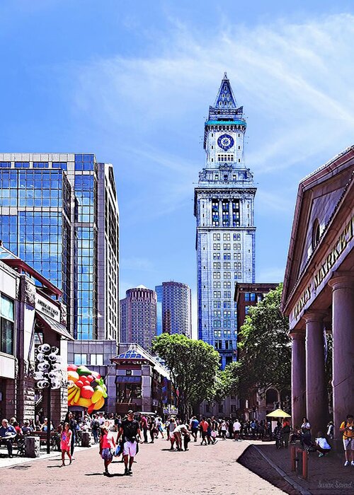 Boston Greeting Card featuring the photograph Boston MA - Quincy Market by Susan Savad