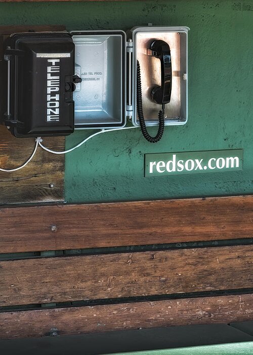 Boston Greeting Card featuring the photograph Boston Red Sox Dugout Telephone by Susan Candelario