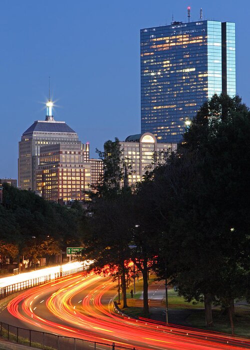 Storrow Drive Greeting Card featuring the photograph Boston Rush Hour on Storrow Drive by Juergen Roth