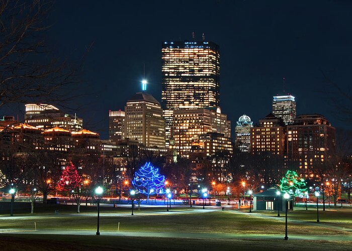 Boston Greeting Card featuring the photograph Boston Skyline from Boston Common by Joann Vitali