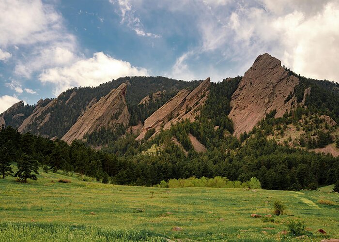 Flatirons Greeting Card featuring the photograph Boulder's Flatirons by Philip Rodgers