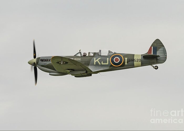 Boultbee Flying Academy Greeting Card featuring the photograph Boultbee Spitfire IXT by Gary Eason