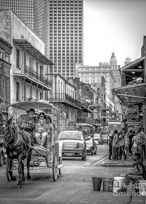 New Orleans Greeting Card featuring the photograph Bourbon Street-NEW ORLEANS by Kathleen K Parker