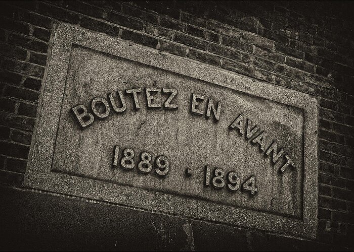 Sign Greeting Card featuring the photograph Boutez en Avant by Robert Ullmann