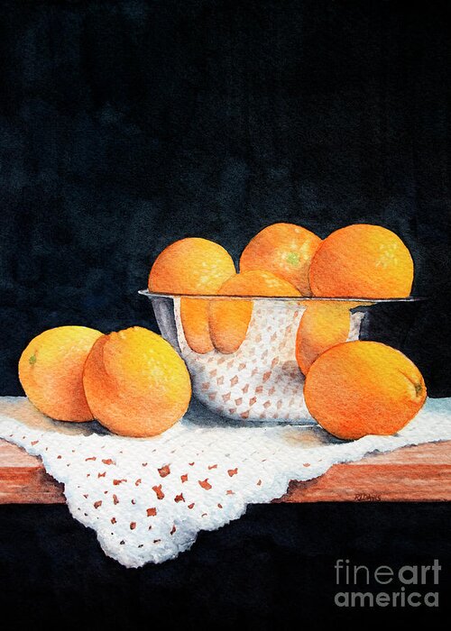 Bowl Of Oranges Greeting Card featuring the painting Bowl of Oranges by Rebecca Davis