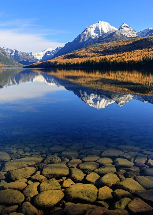 Glacier National Park Greeting Card featuring the photograph Bowman Lake Autumn by Jack Bell