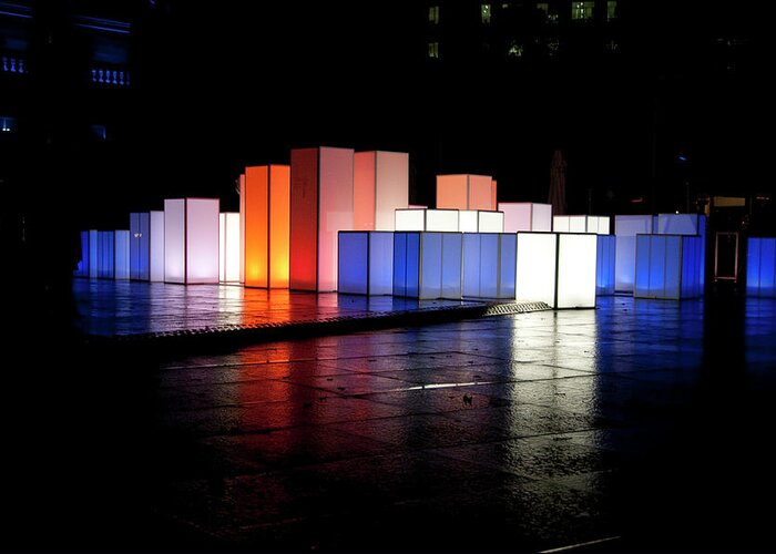 Sydney Greeting Card featuring the photograph Box Lights by Andrew Dickman