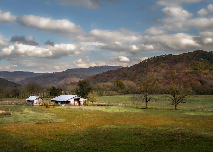 Boxley Greeting Card featuring the photograph Boxley Valley Farm by James Barber