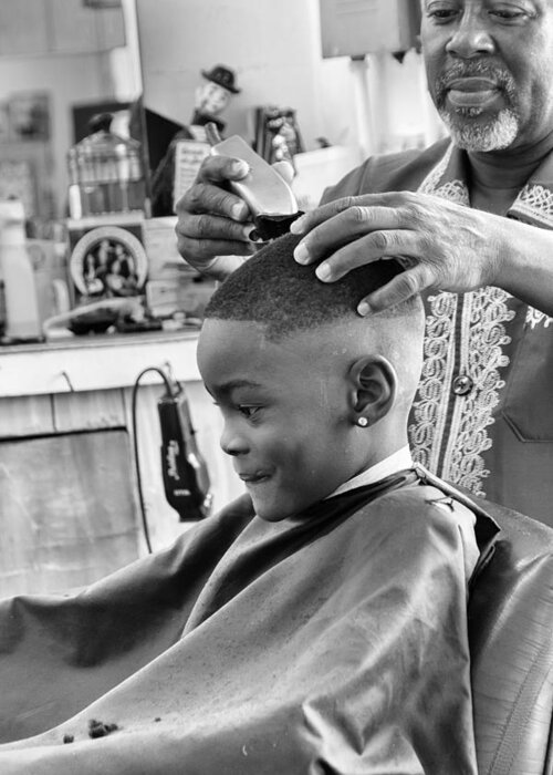 Haircut Greeting Card featuring the photograph Brian's Haircut by Patricia Schaefer