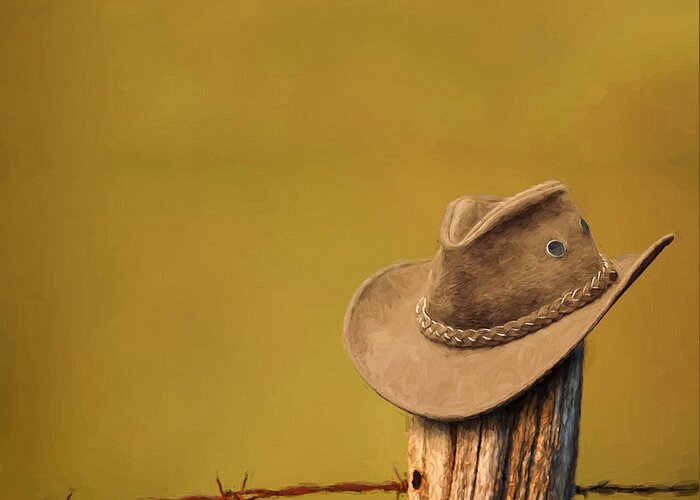 Cowboy Greeting Card featuring the digital art Branding by Jim Hatch
