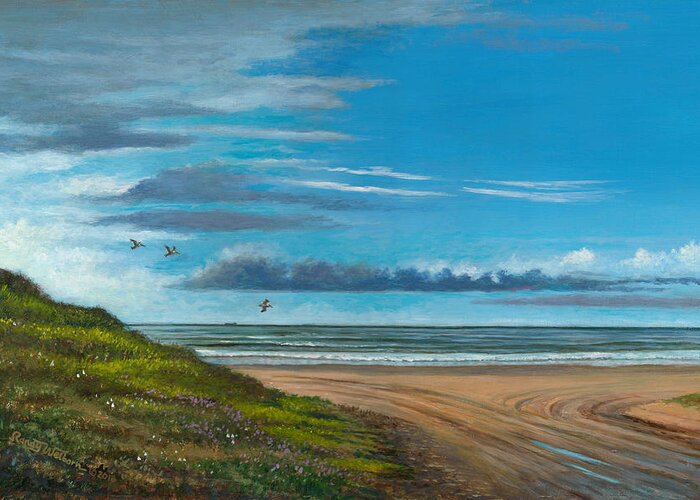 Crystal Beach Greeting Card featuring the painting Breakfast Time by Randy Welborn