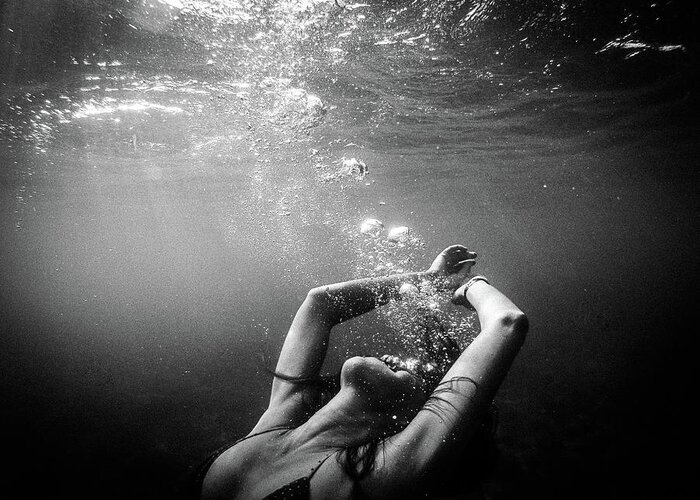Swim Greeting Card featuring the photograph Breathe by Gemma Silvestre
