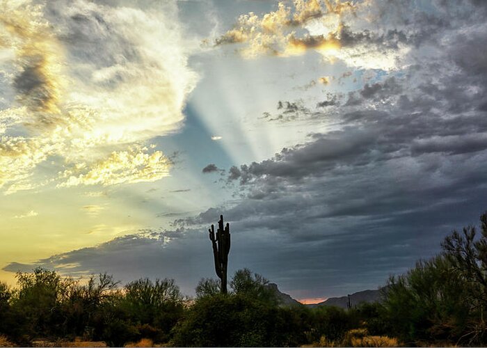 Sunset Greeting Card featuring the photograph Breathtaking Desert Skies by Saija Lehtonen