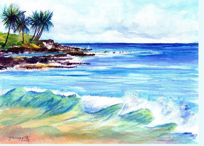 Brennecke's Beach Greeting Card featuring the painting Brennecke's Beach by Marionette Taboniar