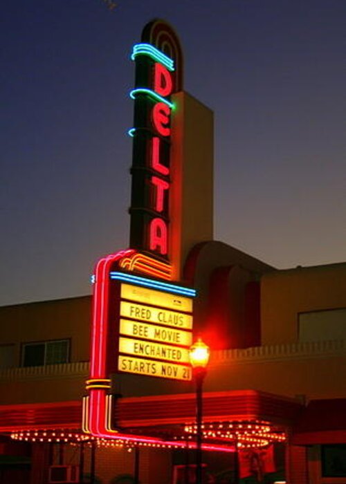 Brentwood Greeting Card featuring the photograph Brentwood Theatre by Suzanne Lorenz