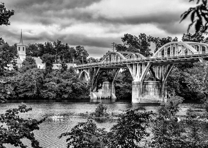 Coosa Greeting Card featuring the digital art Bridge Over The Coosa by Greg Sharpe