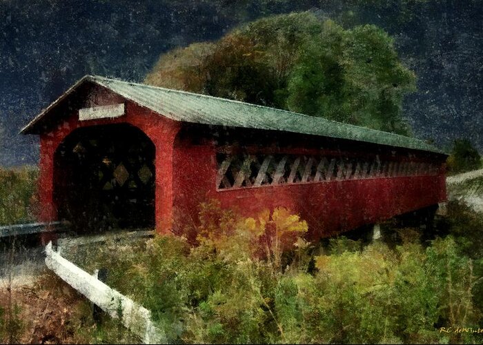 Bridge Greeting Card featuring the painting Bridge to the Past by RC DeWinter