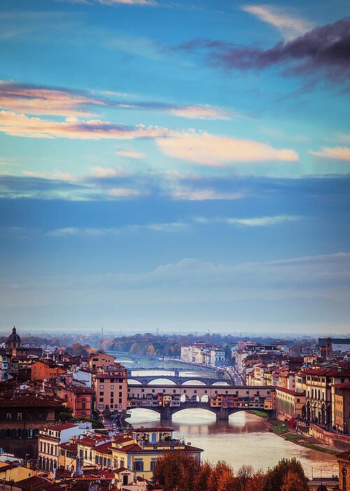 Florence Greeting Card featuring the photograph Bridges of Florence by Andrew Soundarajan