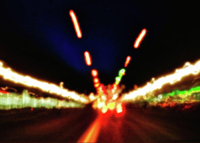 Driving Greeting Card featuring the photograph Bright Lights by Al Harden
