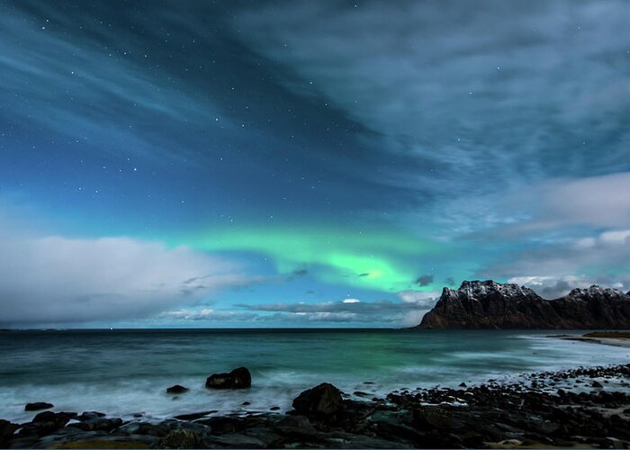 Norway Greeting Card featuring the photograph Bright Night by Alex Lapidus