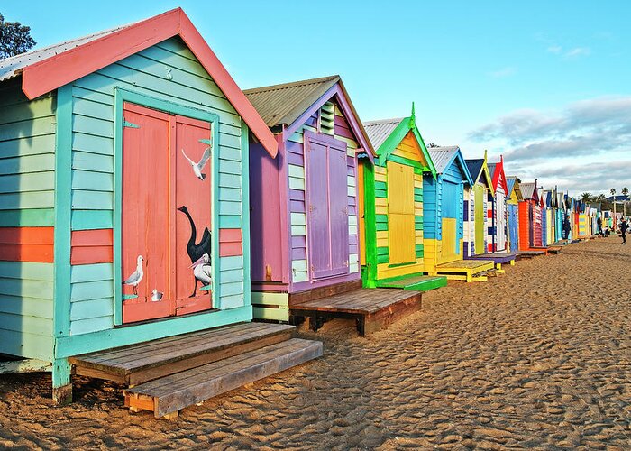 Huts Greeting Card featuring the photograph Brighton Beach Huts by Catherine Reading