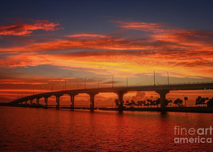 Bridge Greeting Card featuring the photograph Bridge Sunrise by Tom Claud