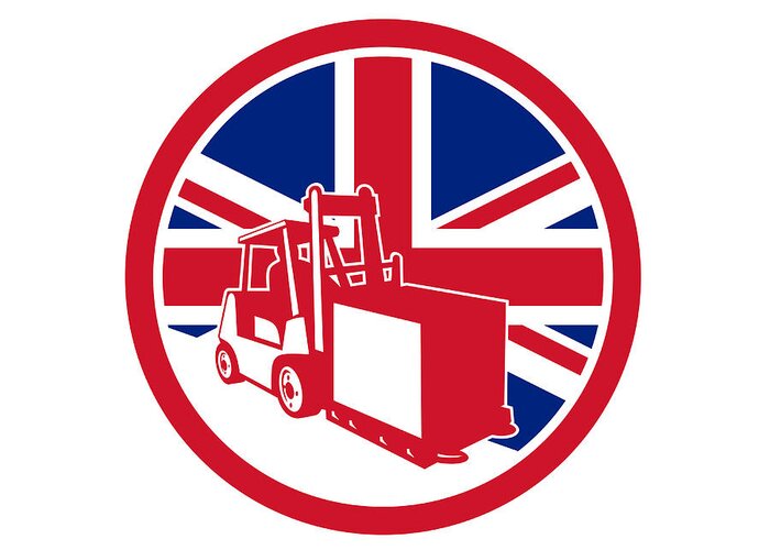 Icon Greeting Card featuring the digital art British Logistics Union Jack Flag Icon by Aloysius Patrimonio