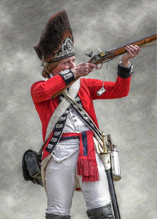 British Redcoat Firing Musket Portrait Greeting Card for Sale by ...