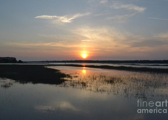Sunset Greeting Card featuring the photograph Broad Creek Sunset by Carol Bradley