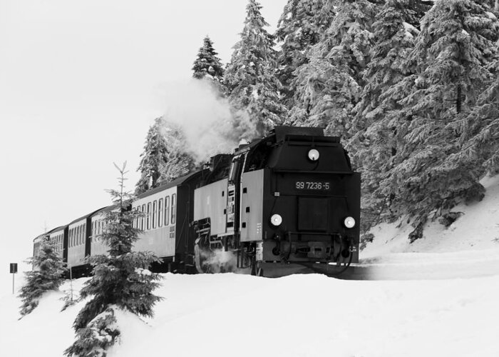 Harz Greeting Card featuring the photograph Brockenbahn, Harz by Andreas Levi