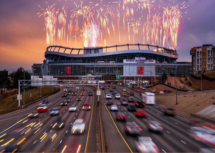 Denver Greeting Card featuring the photograph Broncos Win AFC Championship Game 2016 by Darren White