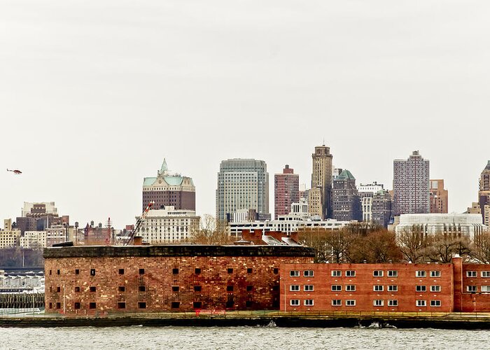 Brooklyn Greeting Card featuring the photograph Brooklyn over Governors Island by Elena Perelman