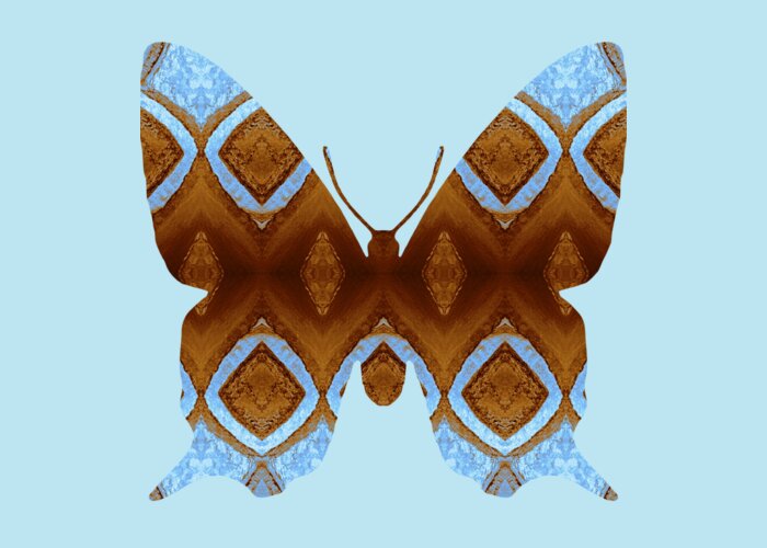 Blue Greeting Card featuring the digital art Brown And Blue Butterfly by Rachel Hannah
