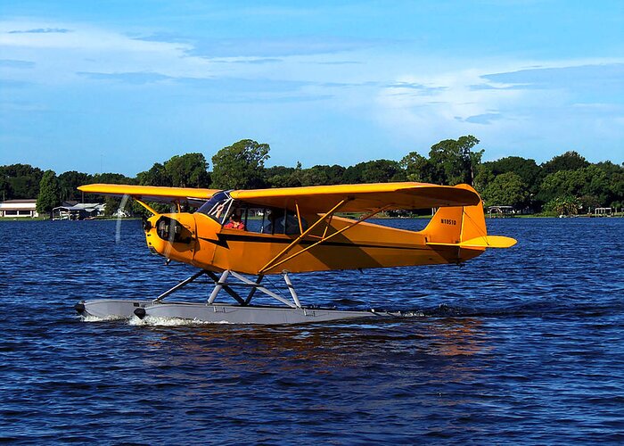 Airplane Greeting Card featuring the photograph Brown's Piper Cub 009 by Christopher Mercer
