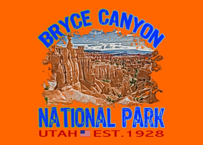 Bryce Canyon National Park Greeting Card featuring the digital art Bryce Canyon National Park by David G Paul